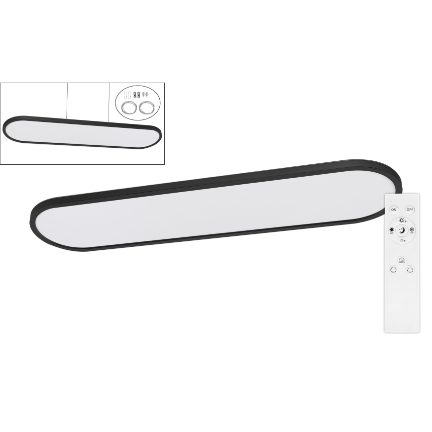 Top Light - Corp de iluminat LED dimabil pentru tavan, montaj aplicat/suspendat OVAL LED/36W/230V 3000-6500K negru + telecomandă
