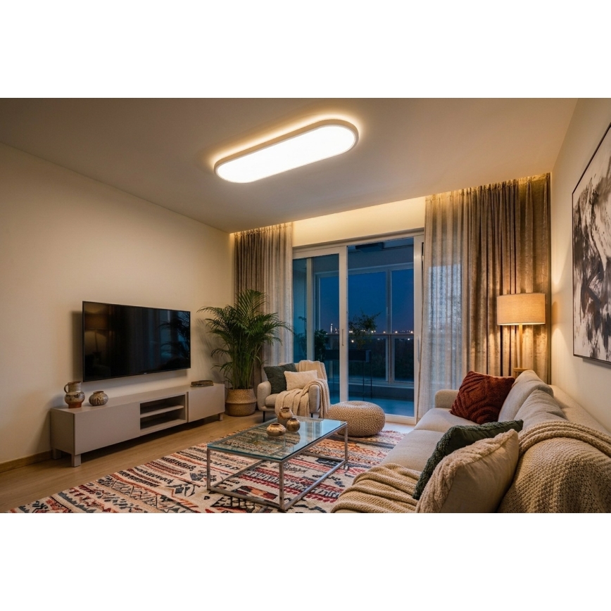 Top Light - Corp de iluminat LED dimabil pentru tavan, montaj aplicat sau suspendat OVAL LED/36W/230V 3000-6500K alb + telecomandă
