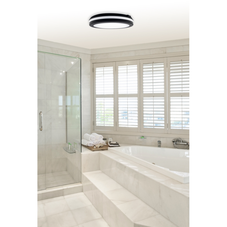 Top Light - Plafonieră LED COMET pentru baie, 40 W, 230 V, 3000/4000/6500 K, IP54, negru, Ø 40 cm