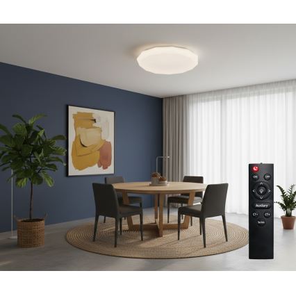 Top Light - Plafonieră LED dimabilă pentru baie SPARKLE LED/60W/230V 3000-6500K IP44 diam. 49 cm albă + telecomandă