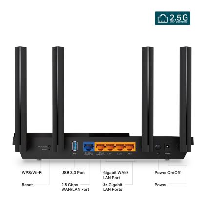 TP-Link Archer AX55 Pro - Router Wi‑Fi 6 dual-band multi-gigabit cu port 2,5 Gbps