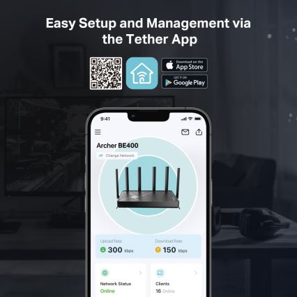 TP-Link Archer BE400 - Router Wi-Fi 7 dual-band