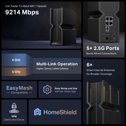 TP-Link Archer BE550 - router Wi-Fi 7 tri-band