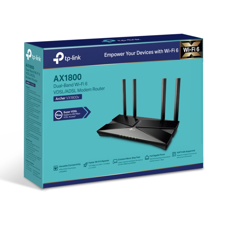 TP-Link Archer VX1800V - Modem-router VDSL/ADSL dual-band cu Wi-Fi 6