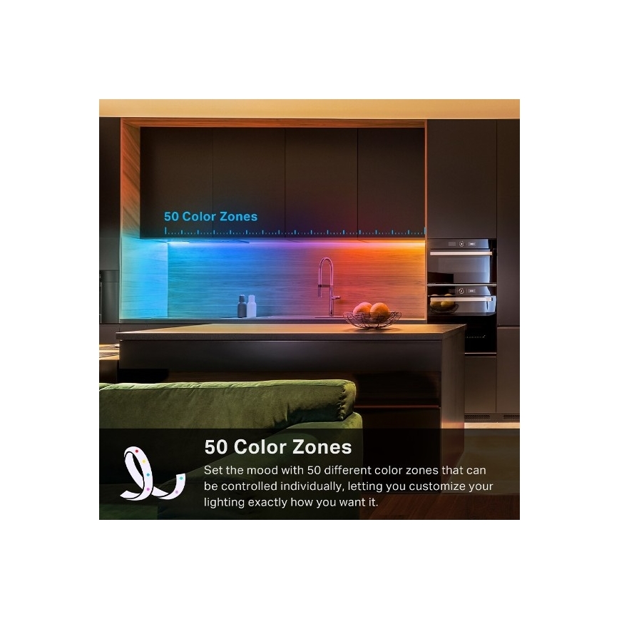 TP-Link - Bandă LED RGBW dimabilă 5 m, 13 W, 230 V, Wi-Fi