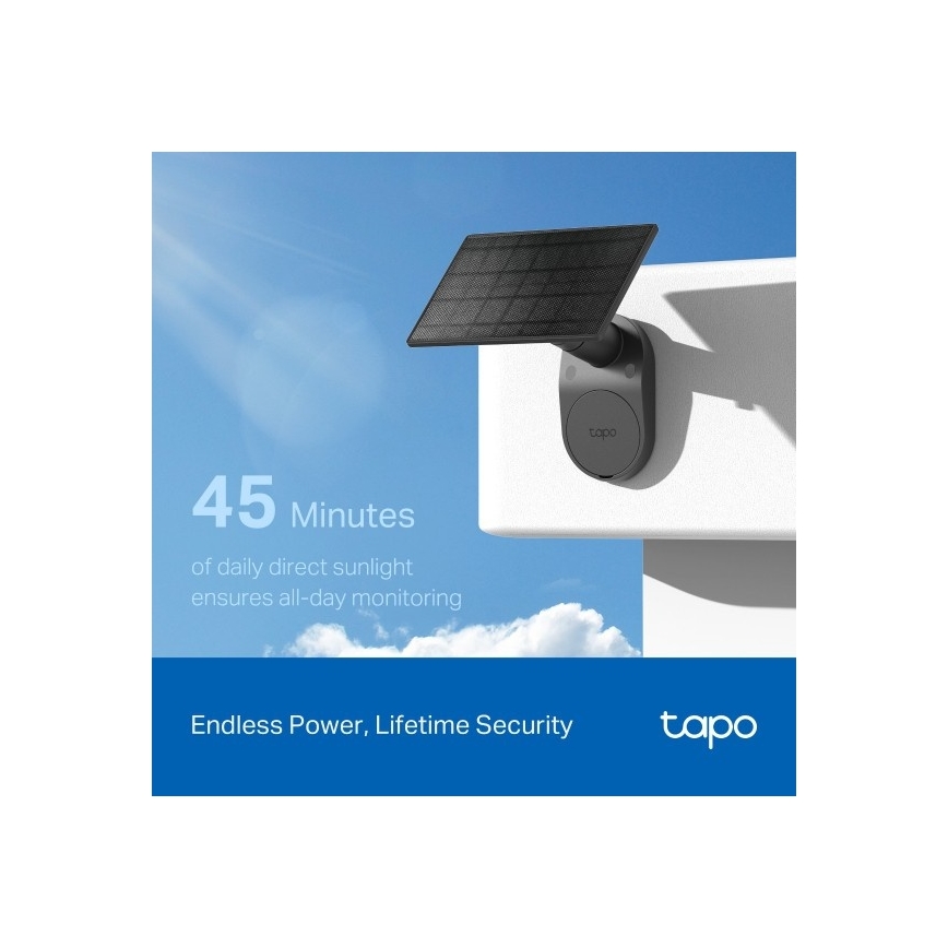 TP-Link - Cameră de supraveghere solară pentru exterior cu senzor, IP65, Wi-Fi