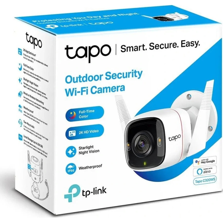 TP-Link - Cameră inteligentă de exterior cu senzor, IP66, Wi-Fi
