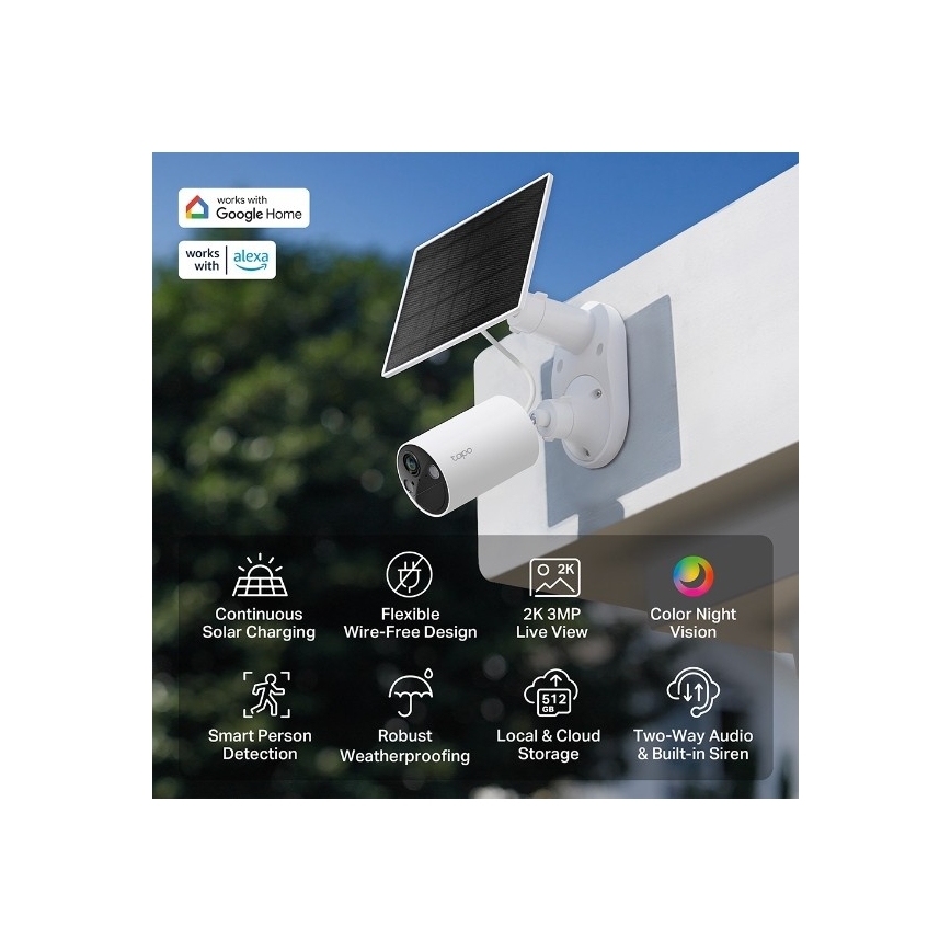 TP-Link - Cameră solară de exterior IP65 Wi-Fi