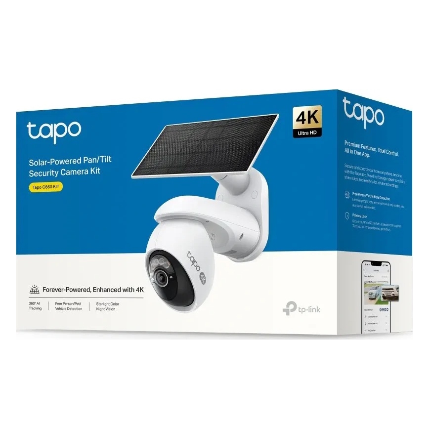 TP-Link - Cameră solară de exterior cu senzor, IP65, Wi-Fi