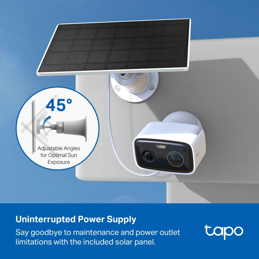 TP-Link - Cameră solară inteligentă 5200 mAh 5V IP65 Wi-Fi