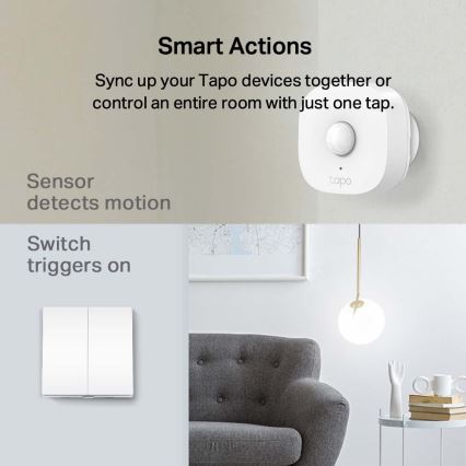 TP-Link - Întrerupător inteligent dublu pentru iluminat, Wi‑Fi, alimentat cu 2 baterii AAA