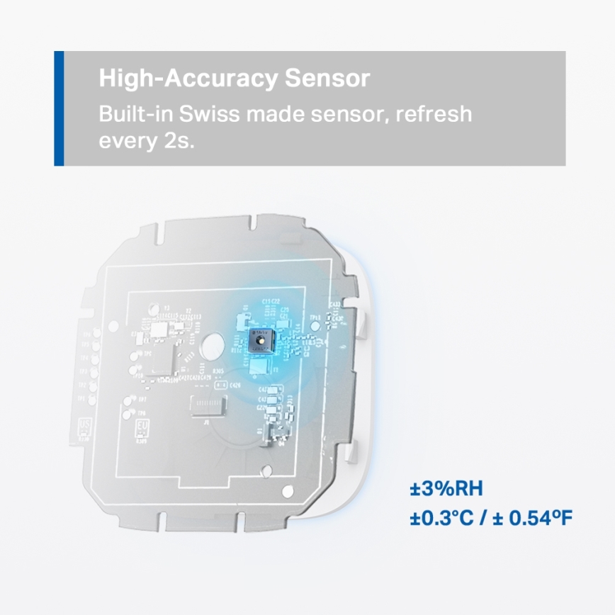 TP-Link - Monitor inteligent pentru măsurarea temperaturii și umidității, Wi-Fi, alimentat cu 2x AAA