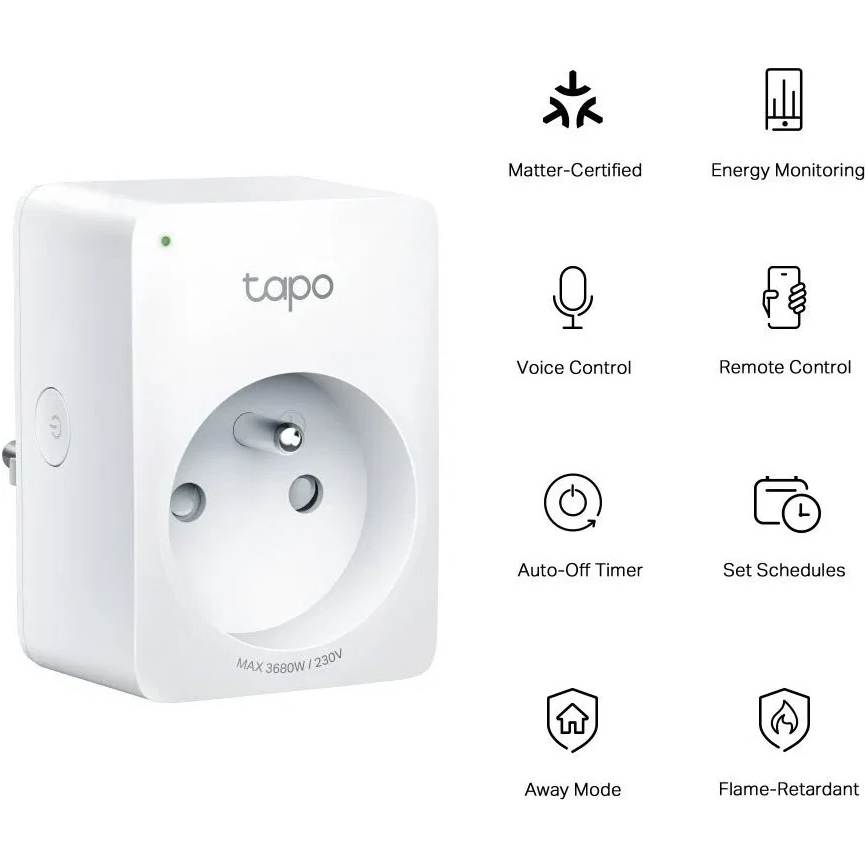 TP-Link - Priză inteligentă E MATTER 3680W Wi-Fi