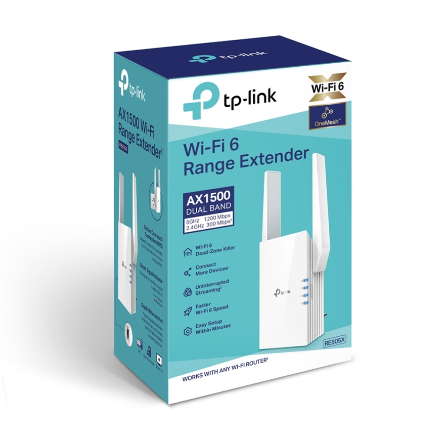 TP-Link RE505X Extensor Wi‑Fi 6 Dual-Band