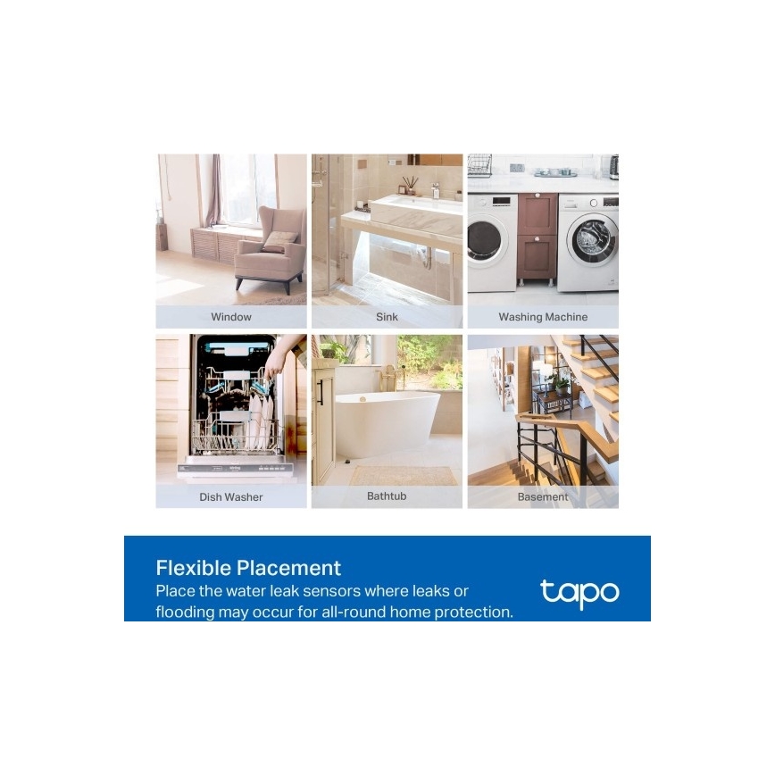 TP-Link Senzor inteligent pentru scurgeri de apă, alimentat cu 2 baterii AAA