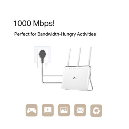 TP-Link - Set Powerline Gigabit cu priză integrată și Wi‑Fi