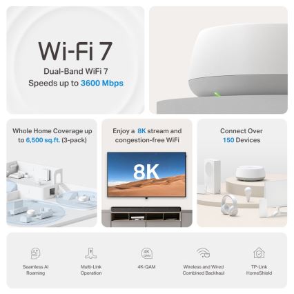 TP-Link - Sistem Mesh Wi‑Fi 7 pentru întreaga casă