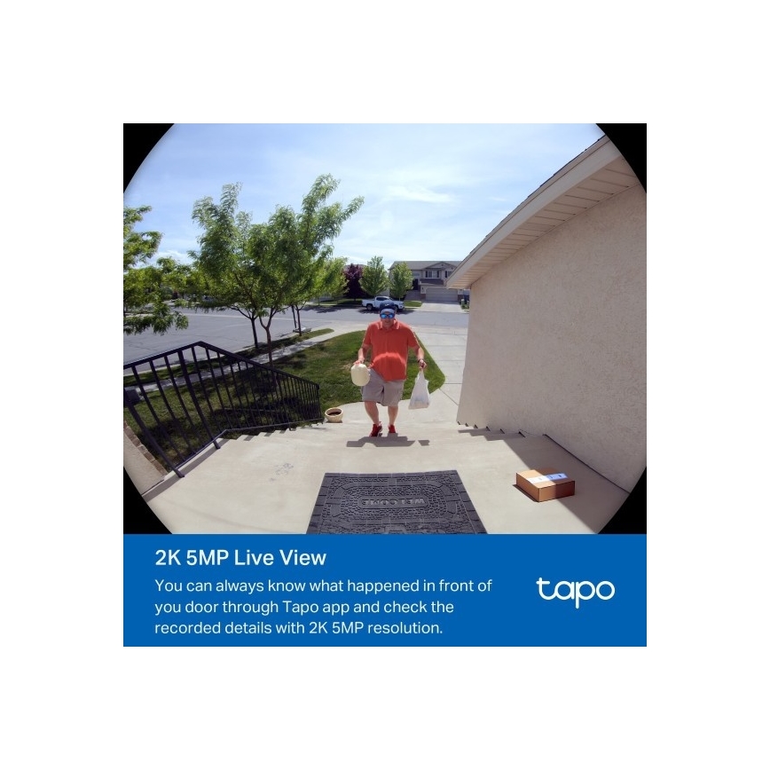 TP-Link - Sonerie video inteligentă 2K 10000 mAh IP66 Wi-Fi Tuya
