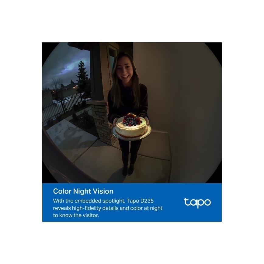 TP-Link - Sonerie video inteligentă 2K 10000 mAh IP66 Wi-Fi Tuya