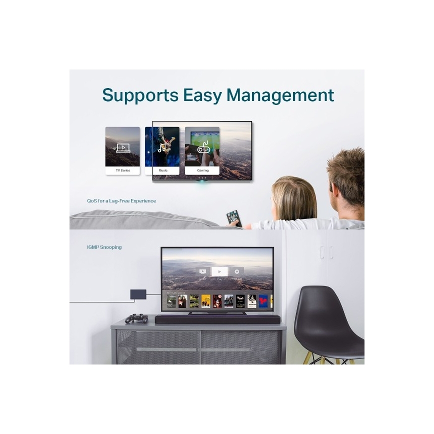 TP-Link - switch Easy Smart Gigabit cu 8 porturi