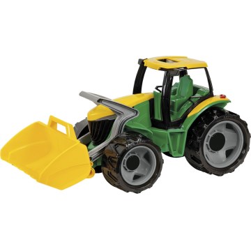 Tractor cu cupă, 65 cm, verde/galben