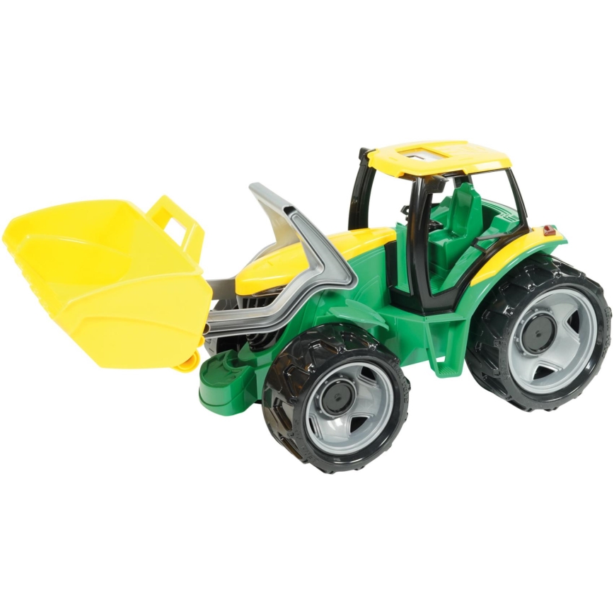 Tractor cu cupă, 65 cm, verde/galben