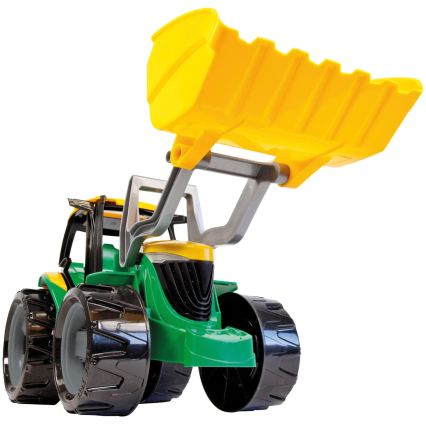 Tractor cu cupă, 65 cm, verde/galben