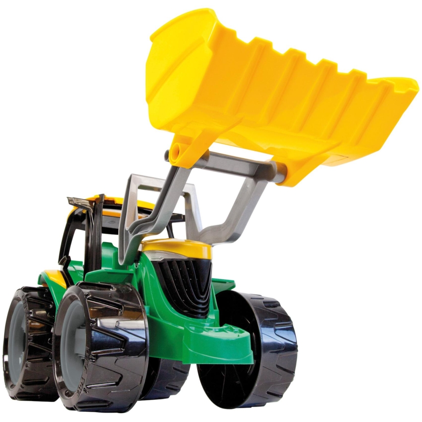 Tractor cu cupă, 65 cm, verde/galben
