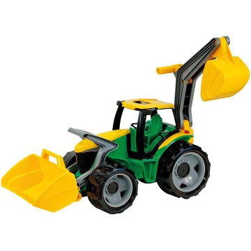 Tractor cu cupă, 65 cm, verde/galben