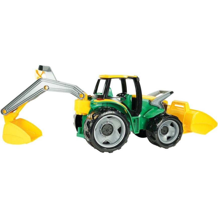 Tractor cu cupă, 65 cm, verde/galben