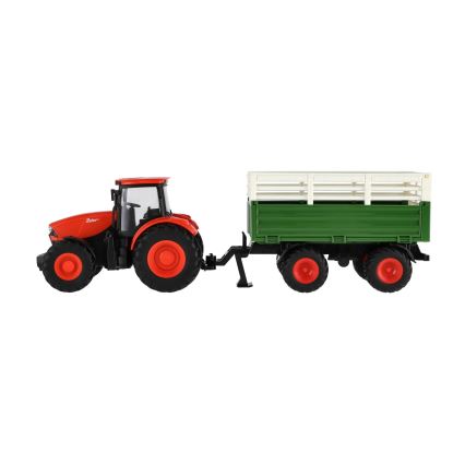 Tractor Zetor cu remorcă — telecomandă, funcționează cu 2 baterii AA