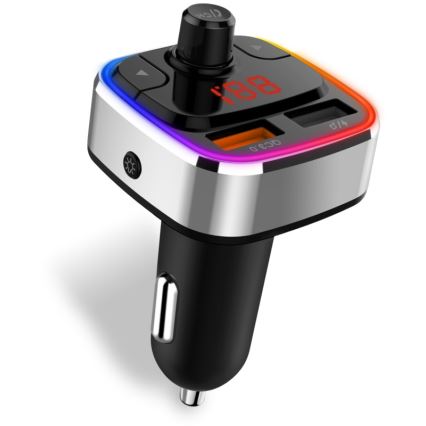 Transmițător FM LED RGB auto cu Bluetooth CONNECT IT CCC-9090-SL negru/argintiu