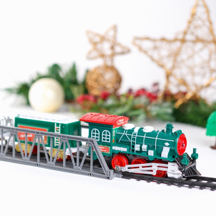 Tren de Crăciun cu LED, alimentare 2x AA, lumină albă caldă
