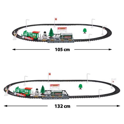 Tren de Crăciun cu LED, alimentare 2x AA, lumină albă caldă