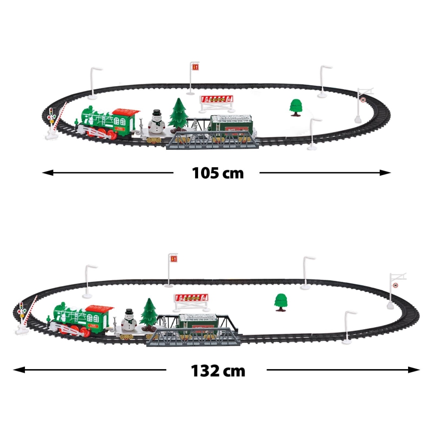 Tren de Crăciun cu LED, alimentare 2x AA, lumină albă caldă