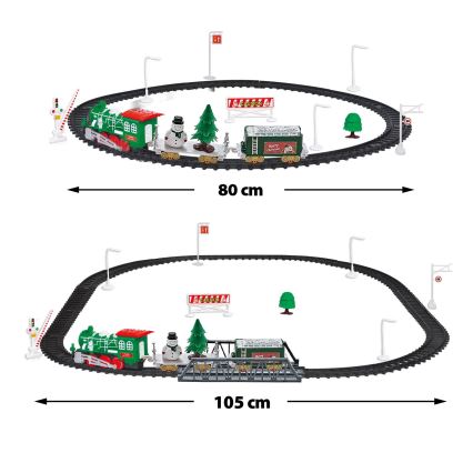 Tren de Crăciun cu LED, alimentare 2x AA, lumină albă caldă