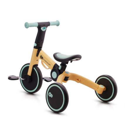 Tricicletă 3 în 1 pentru copii KINDERKRAFT 4TRIKE galben/verde-mentă