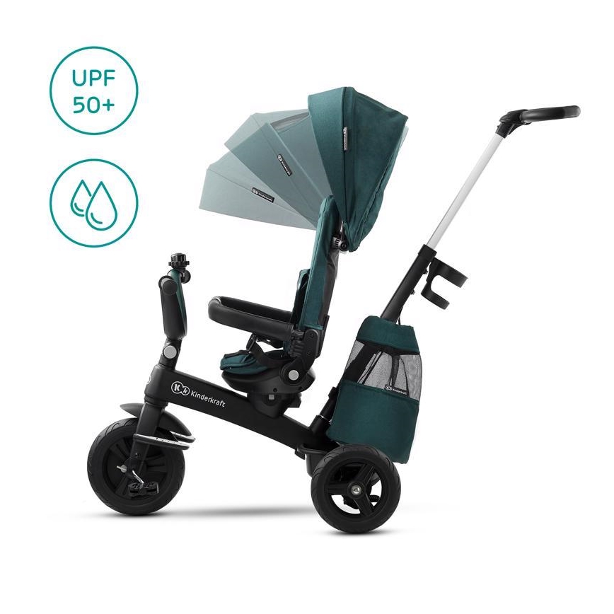 Tricicletă pentru copii 5v1 EASYTWIST verde/neagră KINDERKRAFT