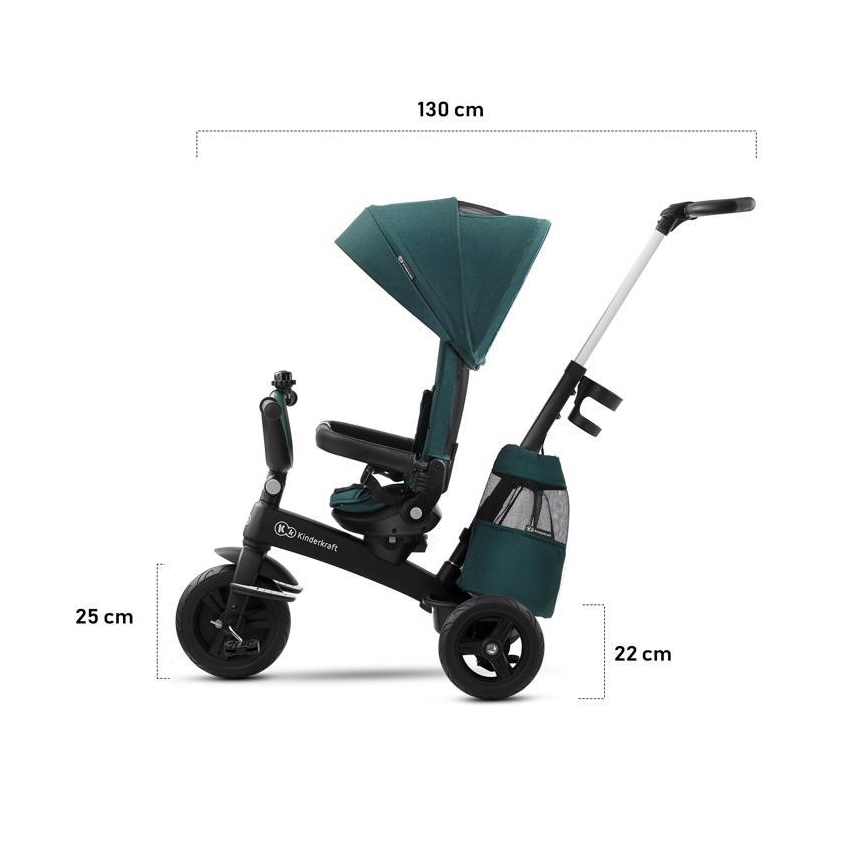 Tricicletă pentru copii 5v1 EASYTWIST verde/neagră KINDERKRAFT