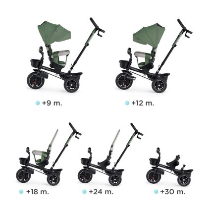 Tricicletă pentru copii KINDERKRAFT SELECT SPINSTEP Premium verde