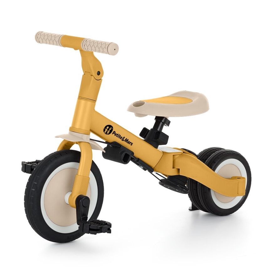 Tricicletă pentru copii PETITE&MARS 5 în 1 TURBO galben
