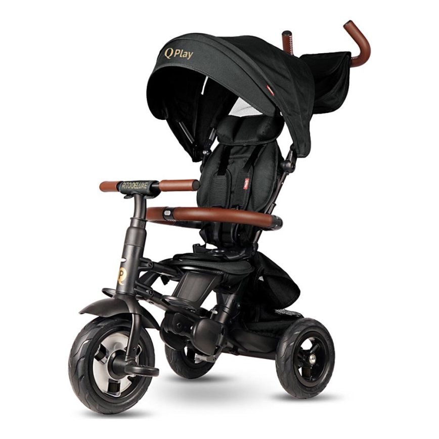 Tricicletă pentru copii QPlay RITO DELUXE (ediție specială limitată) negru