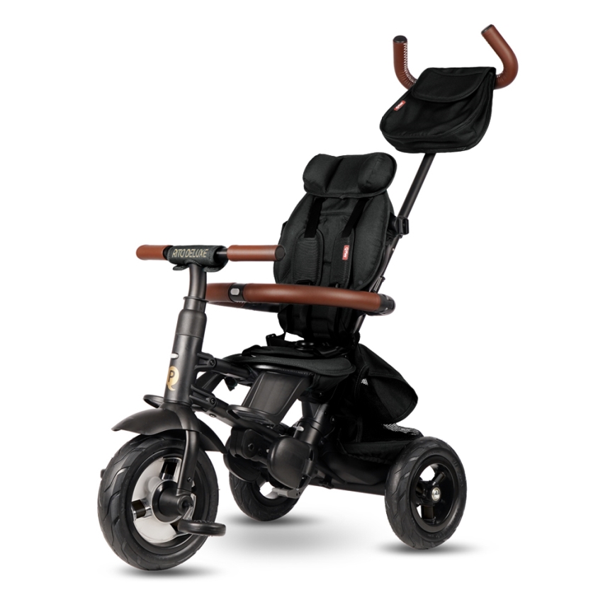 Tricicletă pentru copii QPlay RITO DELUXE (ediție specială limitată) negru