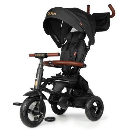 Tricicletă pentru copii QPlay RITO DELUXE (ediție specială limitată) negru