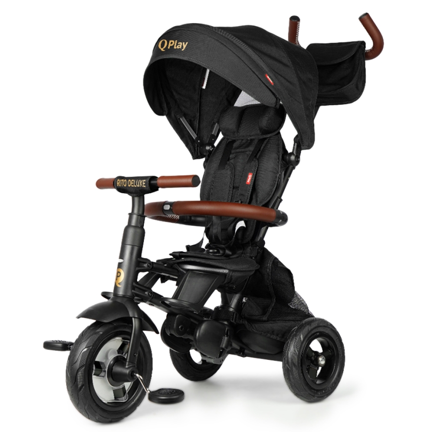 Tricicletă pentru copii QPlay RITO DELUXE (ediție specială limitată) negru