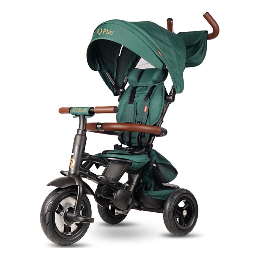 Tricicletă pentru copii QPlay RITO DELUXE (ediție specială limitată) verde