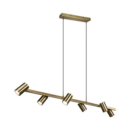 Trio - Candelabru suspendat MARLEY 6xGU10/35W/230V, finisaj alamă