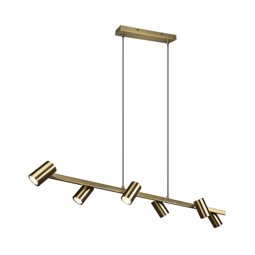 Trio - Candelabru suspendat MARLEY 6xGU10/35W/230V, finisaj alamă