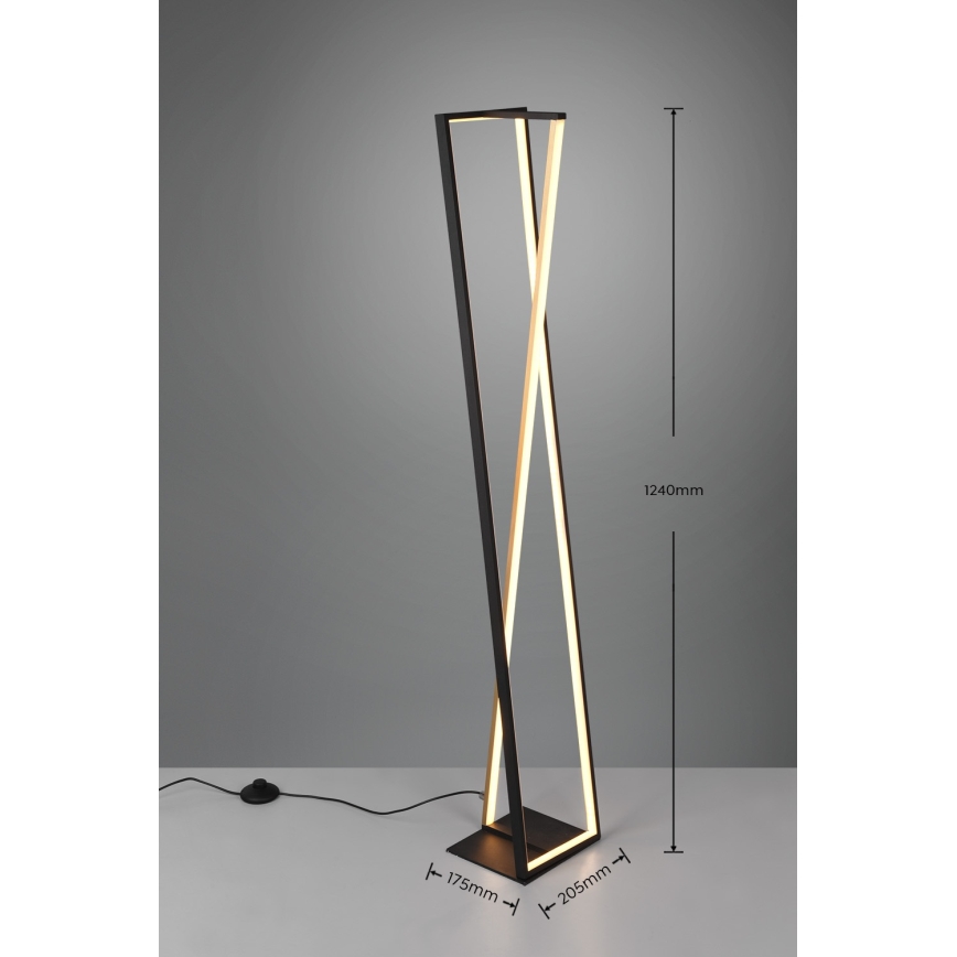 Trio EDGE - lampă de podea LED reglabilă, LED/26W/230V, 2300/3000/4000K, negru/auriu