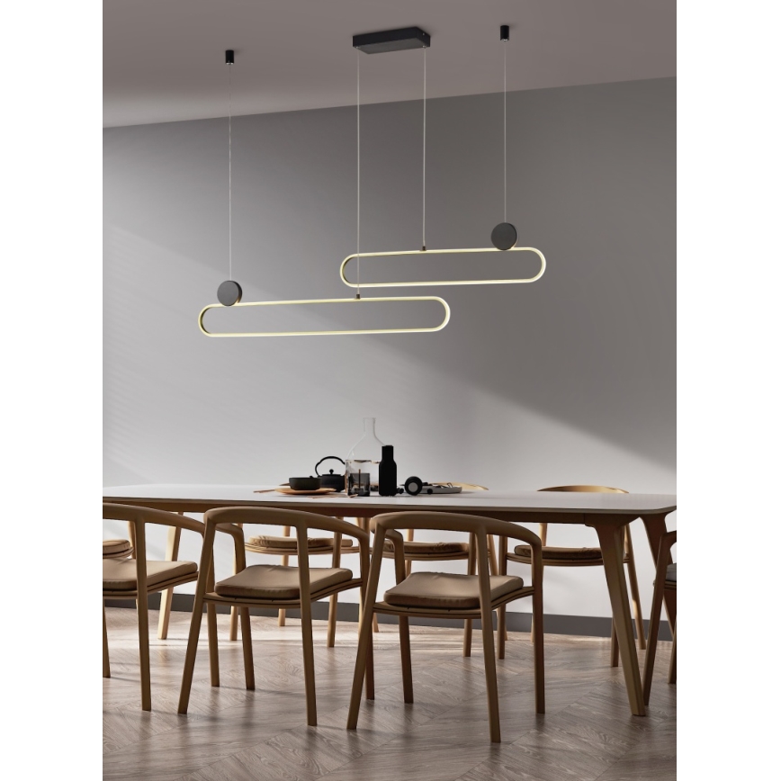 Trio - Lustră LED dimabilă suspendată pe cablu GRANT LED/54W/230V 2300/3000/4000K negru/auriu